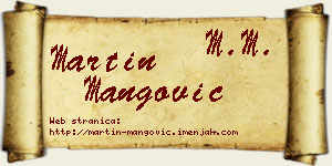 Martin Mangović vizit kartica